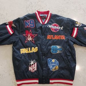 Men's Navy Bomber Jacket with Patches